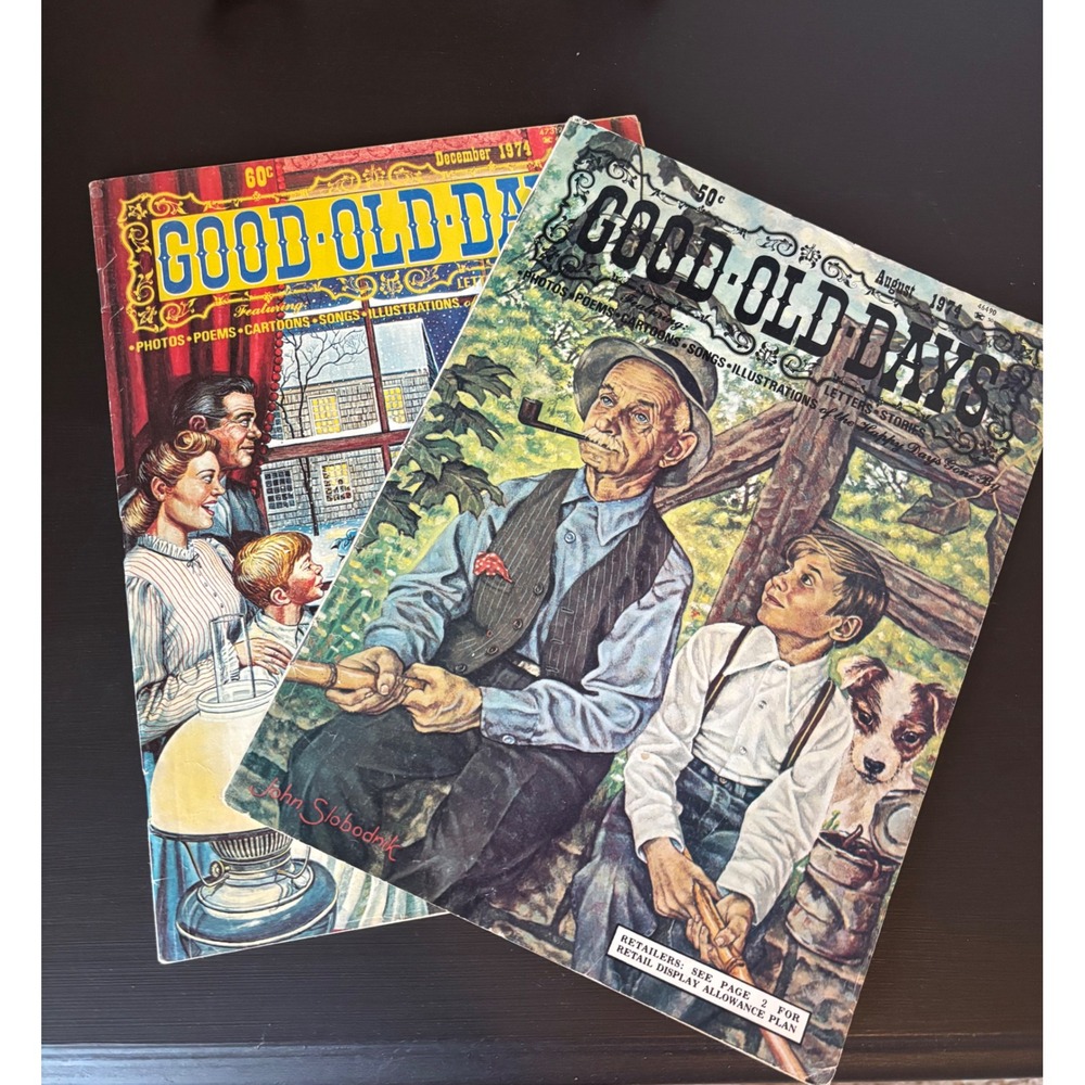 Vintage Good Old Days Magazine Lot August December 1974 Nostalgia Illustrations